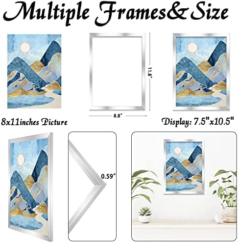 Silver 8x11 Picture Frame, Lightweight Sturdy Gallery Wall Decor - Image 3