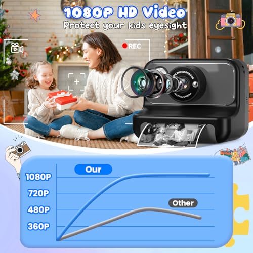 Kids Camera Instant Print, Christmas Birthday Gifts for Girls and Boys - Image 3