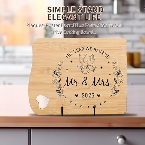 Birity 5PACK 10 Inch Square Black Metal Display Stands Plate Holder Display Stands for Picture, Decorative Plate, Book, Photo Easel, Artistic Work,Decorative Plate,Photo and Platter,Tabletop Art - Image 4
