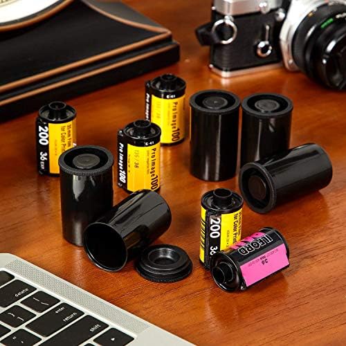 JOVITEC Black 20 Pack Film Canisters with Caps, 35 mm Empty Camera Reel Storage Containers Case with Lids, Films Developing Processing Tube for Storing Films, Small Accessories - Image 2