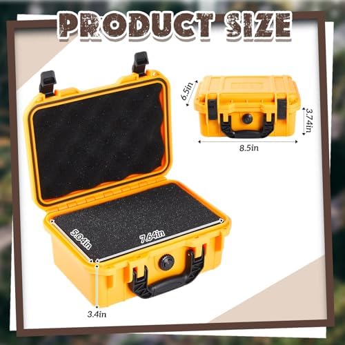 Relaxweex 8.5 x 6.5 x 3.7 Inch Hard Case, Grid Shell, Yellow - Image 2