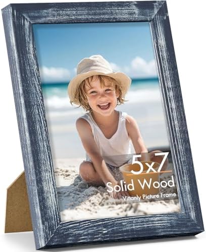 Vittanly 5x7 Picture Frame Made of Solid Wood for Wall or Tabletop Display by Vittanly