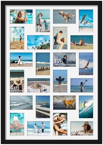 DUENPY 22x32 Collage Frame For 24 4x6 Photos Black by DUENPY