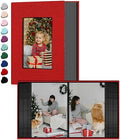 Ejblfe Photo Album 4x6,Linen Cover Slide-in Photo Album Book Can Holds 100 4x6 Photos with 50 Black Sheets for Family,Wedding,Baby and Holiday Pictures (Red) by EJBLFEPremiumPhotoAlbums