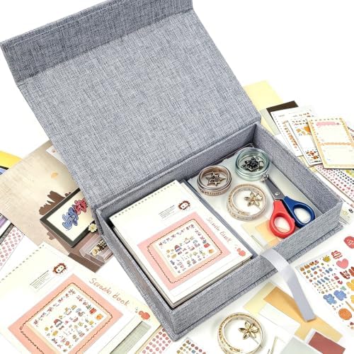 5x7 Photo Storage Box, Premium Linen Memory Box for Photos, Pictures, Certificates, Scrapbooking Supplies & Jewelry - Portable, Stackable Organizer for Home, Crafters & Collectors - Image 6