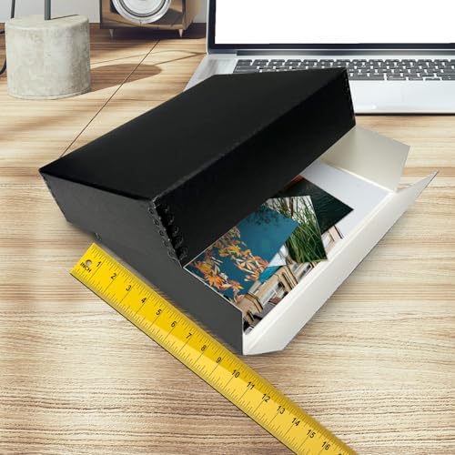 Golden State Art, Drop Front Archival Storage Box, 9.75"x12.75"x3"-Black - Image 4