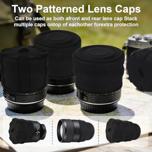 18–55mm Lens Cap, Universal Camera Lens Cover for DSLR & Flexible Front Lens Protector, Dustproof Scratch Resistant Lens Cap, Two Styles,Compatible with Nikon, Canon, Sony, Fujifilm Camera Lenses - Image 4