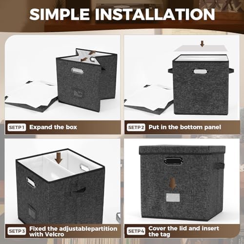 Vinyl Record Storage Box Set of 2 - Album Storage Holds 100+ Single Records - Image 5