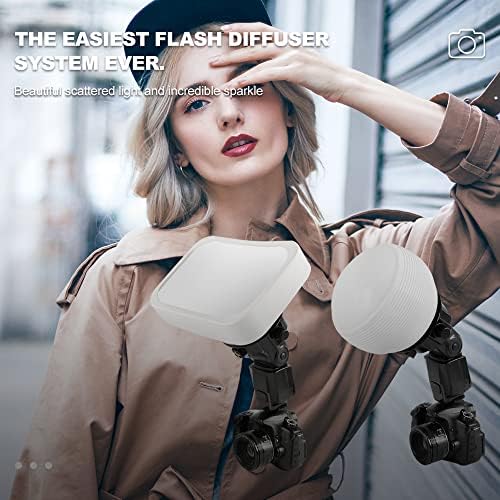 Photography Lighting Flash Diffuser Set, LENSGO Professional Flash Kit Flash Diffuser Modifier Bundle Diffusion Dome for All Square and Round Head Lights for Superior Light Control(D235) - Image 6