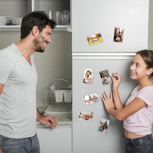 20 Pack Acrylic Fridge Magnetic Frame, Double Sided Clear Frameless Refrigerator Magnet Photo Picture Frame for Fujifilm Instax Mini, 2.36 x 3.54 Inch - Image 7