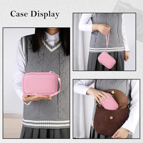 RAIALL Camera Case for Canon PowerShot SX740 HS/ SX730 HS/ SX720 HS/ SX620 HS Digital Camera, 4K Video Camera Hard Carrying Case Protective Travel Bag, Mesh Pocket for Batteries and USB Cable, Pink - Image 2