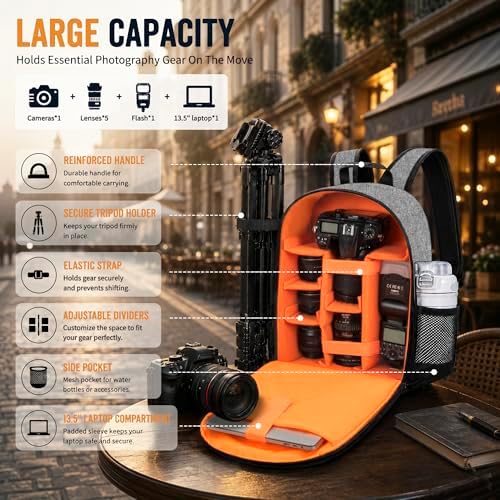 Camera Backpack for Photographers, Professional DSLR Camera Bag - Image 2