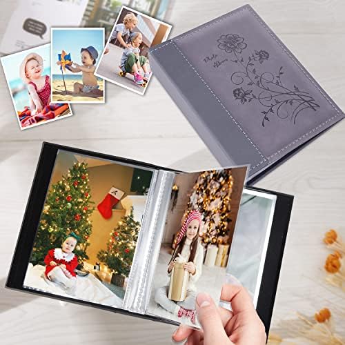 Artmag Small Photo Album 4x6 2 Pack, Each Pack with 26 Clear Pages Holds 52 Vertical Photos for 4x6 Picturs, Artwork or Postcards Storage (Grey) - Image 3
