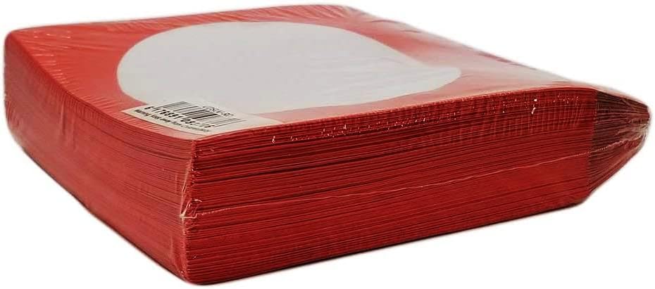 BestDuplicator Red Cd/DVD Paper Media Sleeves Envelopes with Flap and Clear Window (100 Sleeves) - Image 3
