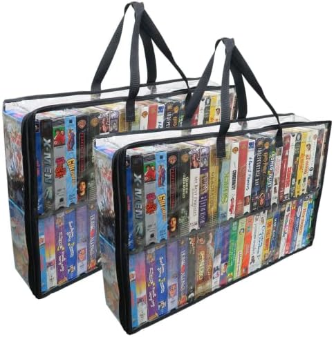Evelots VHS Storage Bags, 2 Pack, Holds 100 VHS Tapes by Evelots