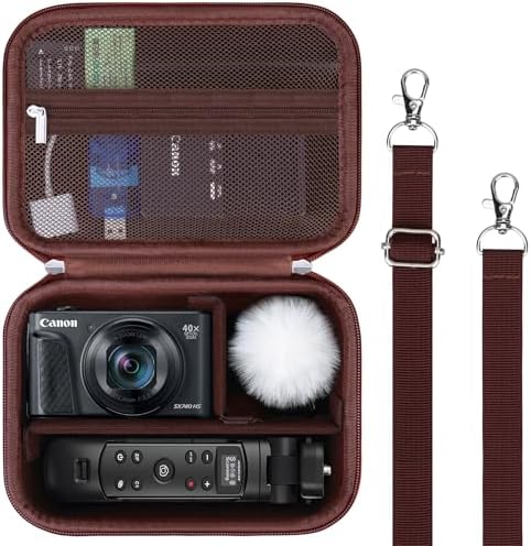 BOVKE Case for Canon G7X Mark III II/PowerShot SX740 SX730 Camera, Brown by BOVKE