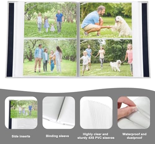 200-Pocket Photo Album 4x6 - Slip-In Picture Album with Linen Cover & Display Window, Vertical Photo Book for Wedding, Family, Baby, Anniversary & Vacation Memories (Holds 200 Photos) - Image 5