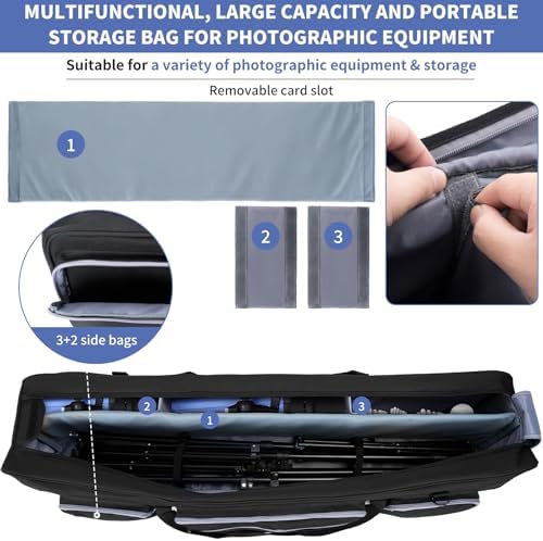 Tripod Carrying Case, 40.6" Heavy Duty Tripod Bag with Padded Divider - Image 5