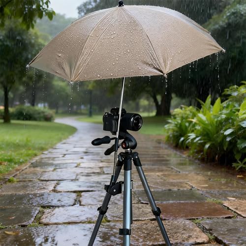 Tripod Umbrella with 360° Clamp, All-Weather Studio & Outdoor Photography, Filming, Observation (White) - Image 4