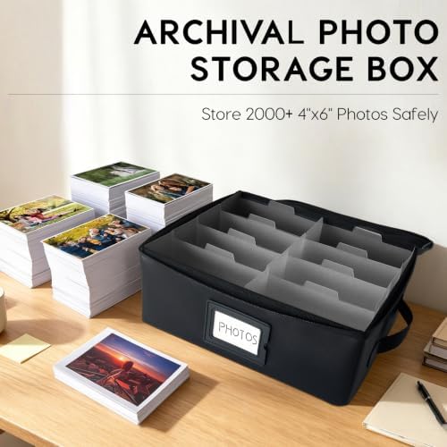Viesembo Photo Storage Box, Holds up to 2000 4x6 Photos - Image 2