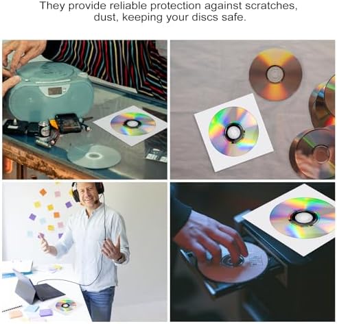 200 Pack Paper CD DVD Sleeves, White - Image 6
