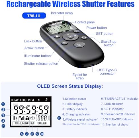 Rechargeable Intervalometer Timer Shutter Release Remote with LCD Screen - Image 7