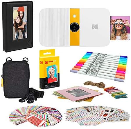Zink Kodak Smile Instant Print Digital Camera (White/Yellow) Photo Frames Bundle with Soft Case by Unknown