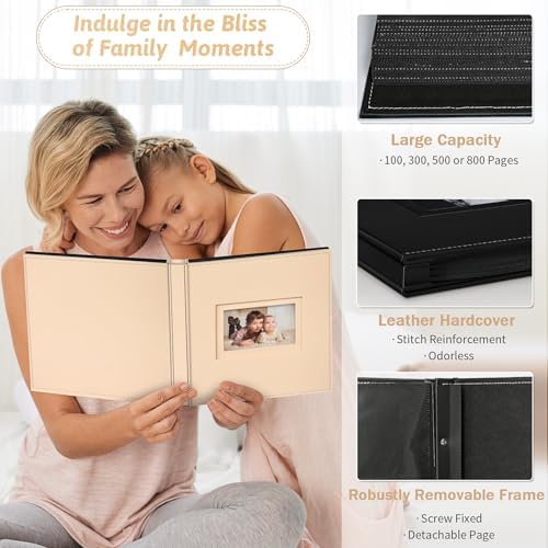 Popotop 4x6 Photo Album Holds 500 Pictures, Vegan Leather Hardcover - Image 4