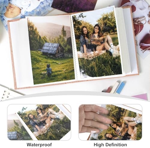 Holoary Photo Album 4x6 100 Photos, 100 Pockets 4”x6” Picture Album, Linen Fabric Cover Picture Book for Photos, 4x6 Photo Albums for Family Weddings Travel Memories(Pink) - Image 4