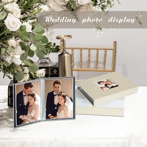 Artmag Mini Photo Album 4x6 50 Pockets 2 Pack, Linen Cover with Front Window Album Each Holds 52 Vertical Photos for Family Wedding Baby Children (Grey) - Image 4