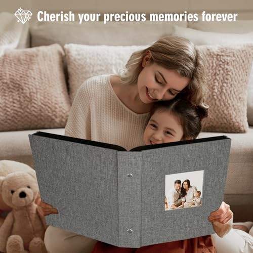Artmag Fabric Photo Album 4x6 1000 Large Capacity for Family Wedding Anniversary Linen Album Holds 1000 Horizontal and Vertical Photos (1000 Pockets, Grey) - Image 5