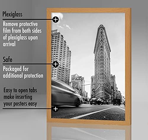 Americanflat 24x36 Poster Frame - Dark Oak Engineered Wood with Polished Plexiglass - Wide Picture Frame for Vertical or Horizontal Wall Display - Epic Collection - Dark Oak - Image 4