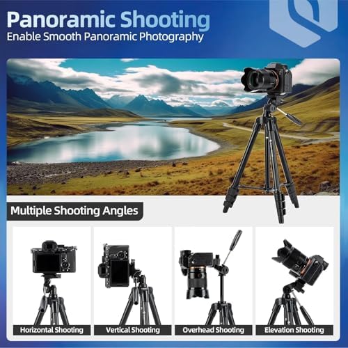 Fotopro 120cm Ultralight Compact Travel Tripod with Quick Release Plate and Panoramic Head Aluminum Tripod 0.5kg Maximum Load 2kg DIGI-3400 - Image 2