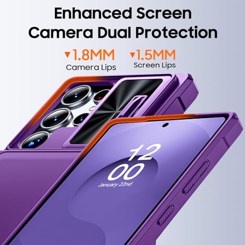 GooseBox for Samsung Galaxy S25 Ultra Case Wallet with RFID [Cards Holder][Camera Cover][Edge Raised] Full Body Shockproof Silicone Protective Phone Case for Galaxy S25 Ultra 6.9" 2025 (Purple) - Image 6