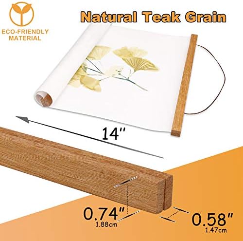 WITCOLOR Magnetic Poster Hanger Frame, 14 Inch Wide Teak Wood Magnet Poster Frame for Posters, Prints, Photos, Pictures, Maps, Scrolls, and Canvas Artwork - Image 2
