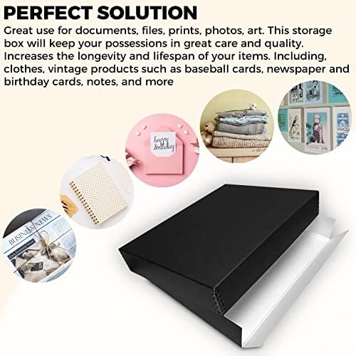 Golden State Art, Drop Front Archival Storage Box, 14.75"x18.75"x3"-Black - Image 6