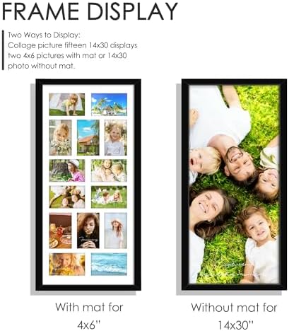 DUENPY 14x30 Collage Frame For 14 4x6 Photos Black - Image 4