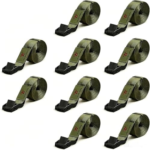 1" x 6.6' Trail Camera Strap,1800 lbs,Heavy-Duty Game Camera Strap,Tree Belts,Durable Nylon Fiber,Alloy Buckle (Pure Green 10Pack) by WildAres