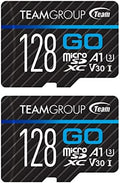 TEAMGROUP GO Card 128GB x 2 Pack MicroSDXC UHS-I U3 V30 4K for Action Cameras & Drone High Speed Flash Memory Card with Adapter for Outdoor Sports&Vlog, 4K Shooting,GoPro&Insta360&DJI TGUSDX128GU364 by TEAMGROUP