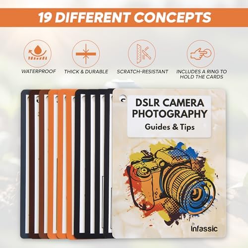 DSLR Camera Photography Cheat Sheet Cards - Photography Accessories for Canon, Nikon, Sony - Quick Reference Flashcards for Photographers - Exposure, Settings, Troubleshooting Guides & Tips - 4” x 3” - Image 3