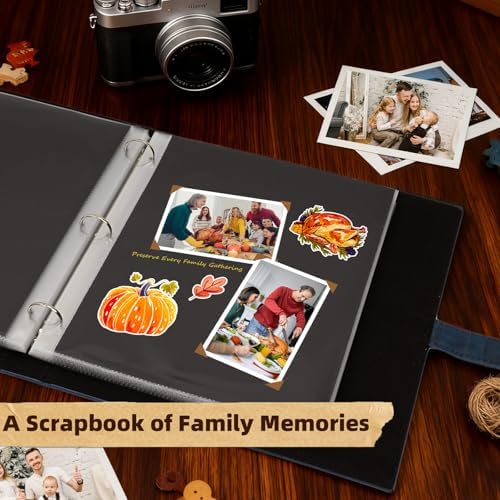 Vienrose 13"x11" Scrapbook Album Gift Set Faux Leather DarkBlue 60 Pages - Image 2
