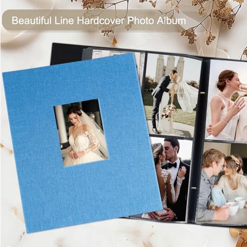 Artmag Fabric Photo Album 4x6 400 Large Capacity for Family Wedding Anniversary Linen Album Holds 400 Vertical Photos (400 Pockets, Teal) - Image 4