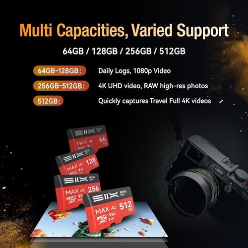 SIX M200 64GB Micro SD Card Read Up to 190MB/s for 4K UHD Continuous Recording - A2, U3, V30 microSDXC Memory Card 64GB with Adapter for Action Cameras, Drones, Gaming Consoles, Dash Cams, Phones - Image 6