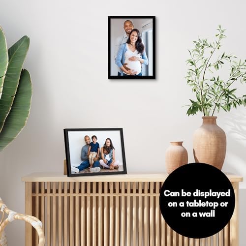 Americanflat 8x11 Picture Frame with Shatter-Resistant Glass - Set of 2 - Streamline Collection - Thin Border Photo Frame for Tabletop and Wall - Hanging Hardware and Easel Stand Included - Black - Image 5