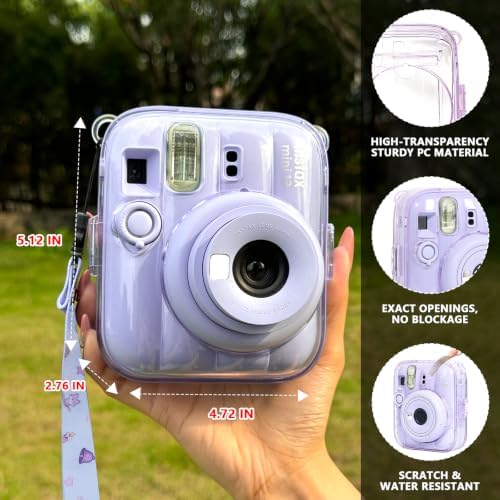 Clear Case for Fujifilm Instax Mini 13 Instant Camera, Clear Purple - Image 3