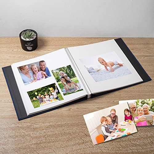 Large Photo Album Self Adhesive Scrapbook Album for 4×6 5×7 8×10 Pictures DIY Magnetic Linen Cover Album 60 Pages for Family Wedding Gifts with Metal Pen and Plastic Board - Image 2