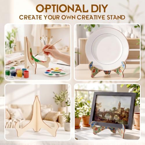 RattanView 8" 24 Pcs Wooden Plate Stands for Display Picture Holder Stand - Image 2