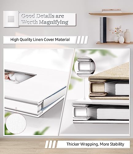 Artfeel Photo Album Self Adhesive Scrapbook Album for 3x5 4x6 5x7 8x10 Pictures,40 Pages Linen Cover with Display Window DIY Photo Book,Ideal Gifts for Family Travel Wedding Baby - Image 5