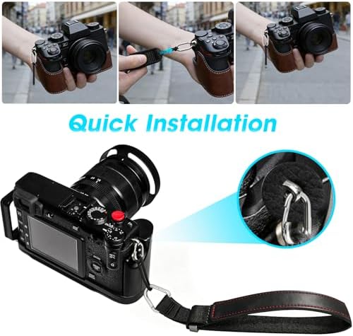 Camera Wrist Strap, Leather Camera Hand Strap for Photographer, Adjustable Soft Strap - Image 3