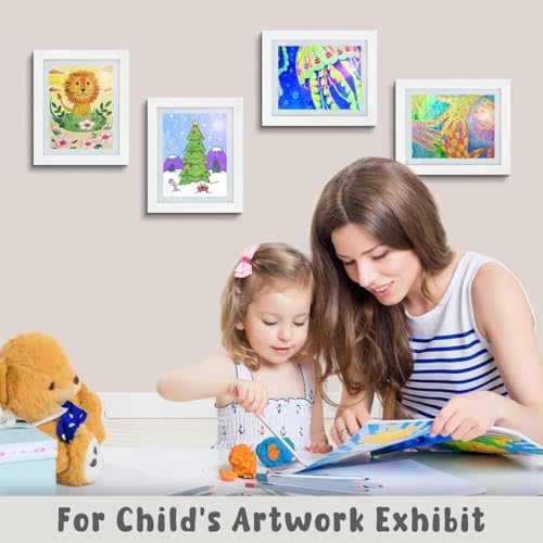 4 Pack 10x12.5 Front-Opening Kids Artwork Frames Changeable (White) - Image 4